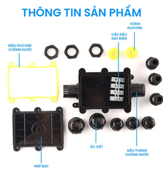 Hộp Nối Chống Nước 6 Ngả FSH713-6 Bằng Nhựa, Chống Nước, Ngoài Trời IP68 - Linh kiện đèn led Zalaa