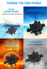 Hộp Nối Chống Nước 6 Ngả FSH713-6 Bằng Nhựa, Chống Nước, Ngoài Trời IP68 - Linh kiện đèn led Zalaa