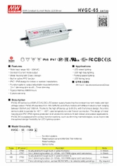 Nguồn Meanwell HVGC-65 | LED Driver sử dụng cho Đèn LED ngoài trời từ 65W