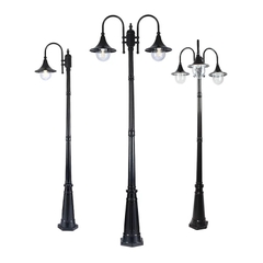 Cột Đèn Sân Vườn 2 Tay Đèn Mai Chiếu Thủy Cổ Điển cho Trụ cao từ 2m-5m ZALAA