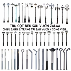 Đèn Sân Vườn Cột Trụ Cao Chiếu Sáng và Trang Trí Cảnh Quan Ngoài Trời