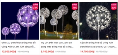 Trụ Cột Đèn Inox Cao 2.5M Sử dụng Treo Bông Hoa Bồ Công Anh Dandelion Ngoài Trời