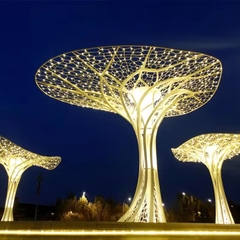 Trụ Đèn Deco Kiểu Cây Xanh 1 Tán To Khổng Lồ ZALAA RGB đổi màu cho Công viên vườn ánh sáng công cộng