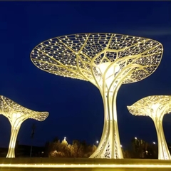 Trụ Đèn Deco Kiểu Cây Xanh 1 Tán To Khổng Lồ ZALAA RGB đổi màu cho Công viên vườn ánh sáng công cộng