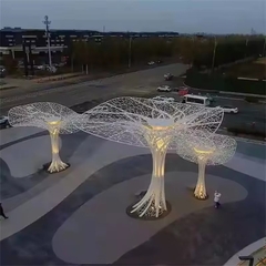 Trụ Đèn Deco Kiểu Cây Xanh 1 Tán To Khổng Lồ ZALAA RGB đổi màu cho Công viên vườn ánh sáng công cộng