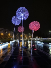 Trụ Cột Đèn Inox Cao 5M Sử dụng Treo Bông Hoa Bồ Công Anh Dandelion Ngoài Trời