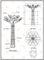 Trụ Đèn Trang Trí Rgb ZALAA Chiếu Sáng Cho Dự Án Công Viên Ánh Sáng Kiểu Hoa Ly - LED Tree Lights