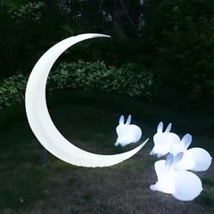 Vườn Ánh Sáng mùa thu với đèn led trang trí hình Con Thỏ và hình Trăng Sao phát sáng Zalaa cho các Dự án chiếu sáng mới