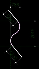 Đèn LED Trang Trí Showroom Văn Phòng Thả Trần Hình Chữ S Đẹp Lạ ZALAA Kích thước 2015x786mm