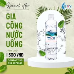 Gia công nước uống tinh khiết đóng chai WOW 520ml