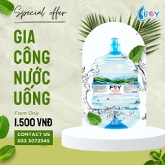 Gia công nước uống đóng bình 19L Bình vòi 2IN1 nhãn riêng theo yêu cầu