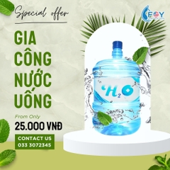 Gia công Nước uống đóng bình 19L