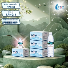 COMBO 3 TẶNG 1 Nước tinh khiết đóng chai 520ml WOW