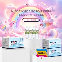 Nước khoáng ion kiềm 1.5L FOY Artist (Thùng 12 chai)