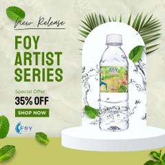Nước khoáng ion kiềm 350ml FOY Artist (Thùng 24 chai)