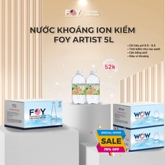 Nước khoáng ion kiềm 5L FOY Artist (Thùng 4 chai)