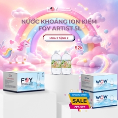COMBO 3 TẶNG 1 - Nước khoáng ion kiềm chai 5L FOY Artist tặng 1 phần quà