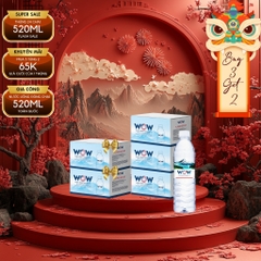 COMBO 3 TẶNG 2 Nước tinh khiết đóng chai 520ml WOW