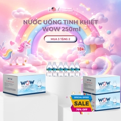 Nước tinh khiết cao cấp WOW LUXURY 250ml (Thùng 24 chai)