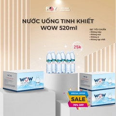 Thùng 24 chai WOW nước uống tinh khiết 520ml