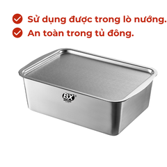 HỘP ĐỰNG THỰC PHẨM INOX BẾP XINH ( TẶNG KÈM VỈ )