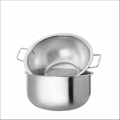 BỘ THAU RÁ 2 QUAI INOX 304 (24cm)