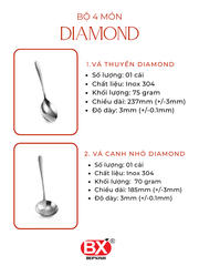 BỘ BÀN ĂN DIAMOND 4 MÓN (4 sản phẩm x 1 cái)