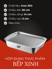 HỘP ĐỰNG THỰC PHẨM INOX BẾP XINH ( TẶNG KÈM VỈ )