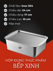 HỘP ĐỰNG THỰC PHẨM INOX BẾP XINH ( TẶNG KÈM VỈ )