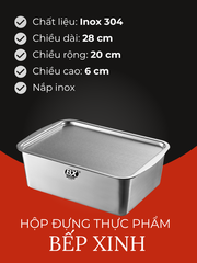 HỘP ĐỰNG THỰC PHẨM INOX BẾP XINH ( TẶNG KÈM VỈ )
