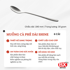 MUỖNG CÀ PHÊ DÀI SHINE (Set 6 cái)