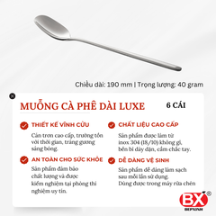 MUỖNG CÀ PHÊ DÀI LUXE (Set 6 cái)
