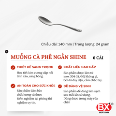 MUỖNG CÀ PHÊ NGẮN SHINE (Set 6 cái)