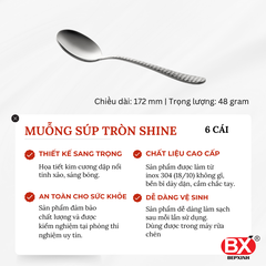 MUỖNG SÚP TRÒN SHINE (Set 6 cái)