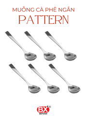 MUỖNG CÀ PHÊ NGẮN PATTERN (Set 6 cái)