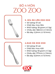 BỘ 4 MÓN ZOO ZOO (4 sản phẩm x 1 cái)