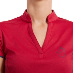 Áo polo ngắn tay vải lưới cưỡi ngựa 500 cho nữ
