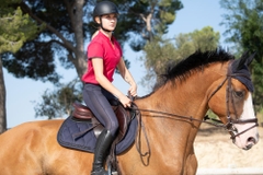 Áo polo ngắn tay vải lưới cưỡi ngựa 500 cho nữ