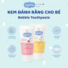 Kem Đánh Răng Bebble Vị Chuối Bebble - Kem đánh răng an toàn khi nuốt phải