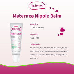 Kem dưỡng trị nứt đầu ti Maternea Nipple Balm, an toàn lành tính, 20ml - an toàn cho mẹ và bé
