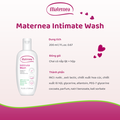 Dung dịch vệ sinh phụ nữ Maternea Intimate Wash an toàn dịu nhẹ, dùng được cho mẹ bầu từ tháng đầu tiên