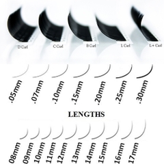 Faux Mink - Individual Lash - 12 & 16 Lines - Lash Tray