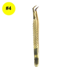 Eyelash Extension Tweezers Gold Premium - Code #4