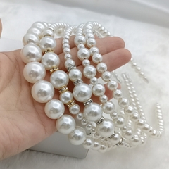 Bờm tóc ngọc trai cài tóc phong cách Hàn Quốc
