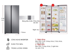 Tủ lạnh Samsung Inverter 655 lít Side By Side RS62R5001M9/SV