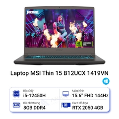 Laptop MSI Thin 15 B12UCX 1419VN