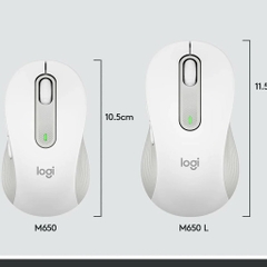 Chuột không dây Logitech Signature M650 Màu trắng (Bluetooth, Wireless)