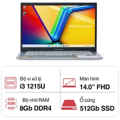 Laptop Asus Vivobook X1404ZA-NK246W (i3 1215U/ 8GB/ 512GB SSD/14 inch FHD/Win11/ Bạc)