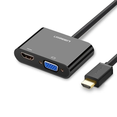 Cáp HDMI To HDMI/VGA + Audio 3.5mm Ugreen 40744 (Nguồn Micro USB 5V)