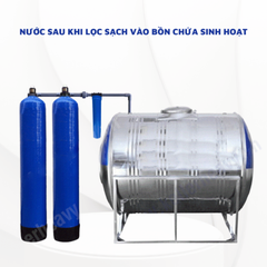Bộ lọc nước đầu nguồn 2 cột composite van cơ xử lý nước nhiễm kim loại nặng, clo flo trong nước – DN06